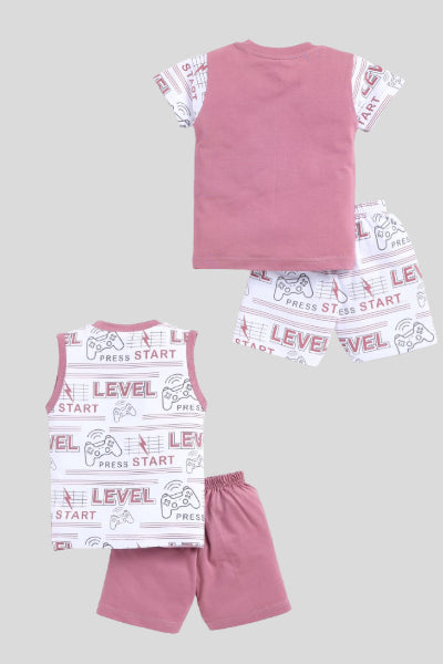 Mars Infiniti Baby Boys & Baby Girls Casual T-shirt Shorts (Rose, White)