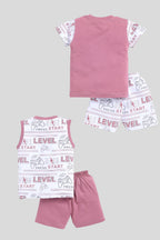 Mars Infiniti Baby Boys & Baby Girls Casual T-shirt Shorts (Rose, White)