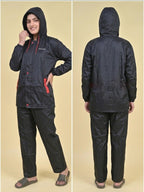 Mars Infiniti Solid Polyester Women Water Resistant Suit and Pant Set (Black)
