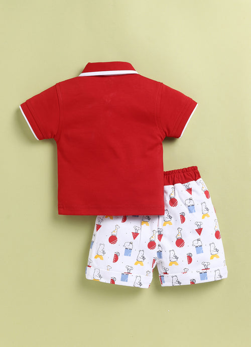 Mars Infiniti Baby Boys Pure Cotton Polo Half Sleeve T-shirt & Shorts Set