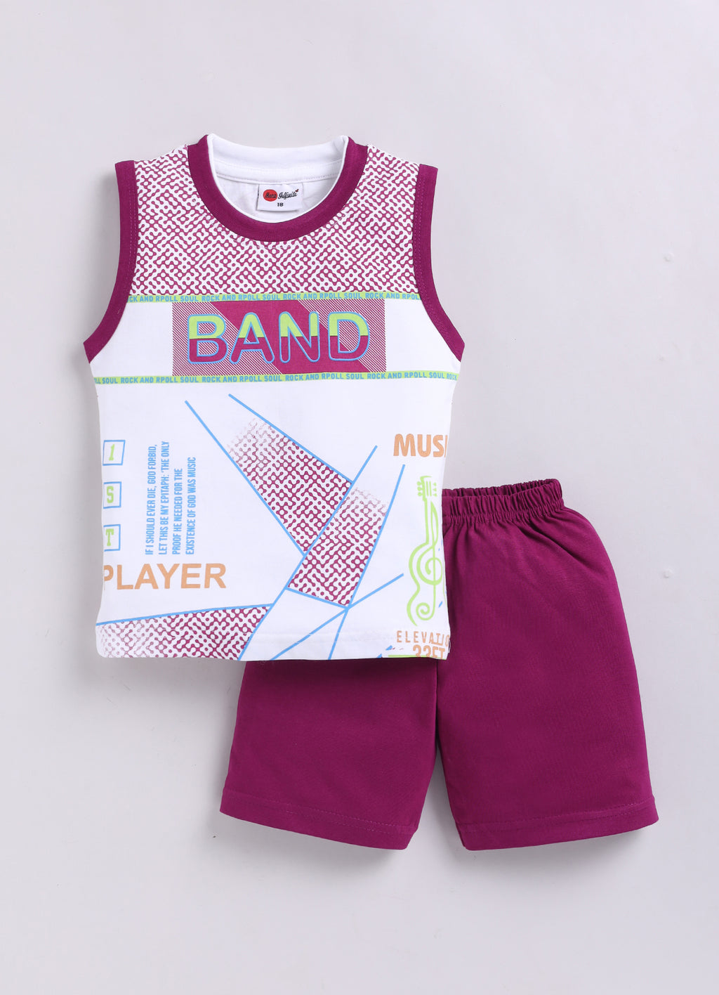 Mars Infiniti Baby Boys & Baby Girls Casual T-shirt Shorts (Burgundy, White)