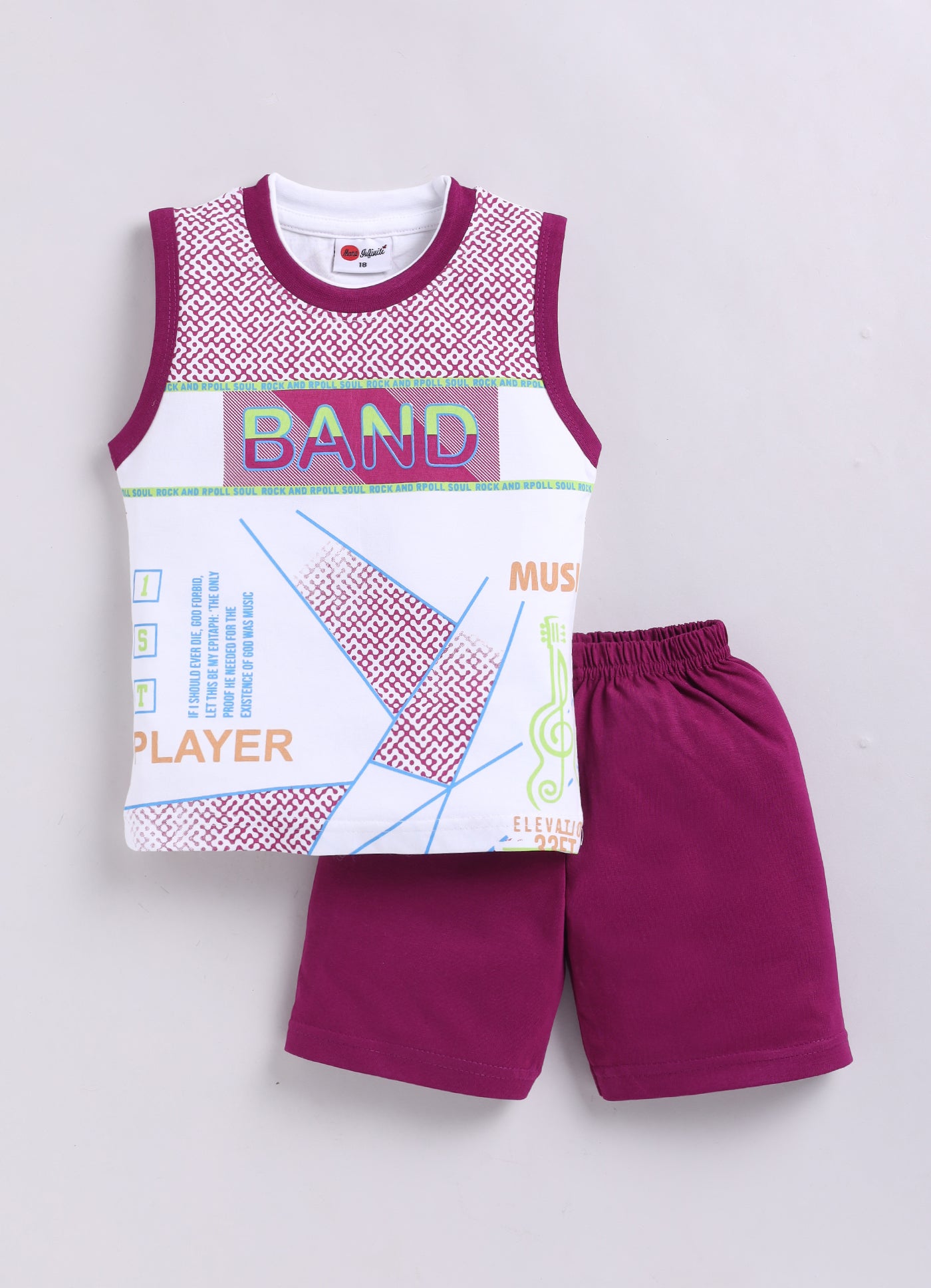Mars Infiniti Baby Boys & Baby Girls Casual T-shirt Shorts (Burgundy, White)
