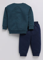 Mars Infiniti Boys & Girls Casual Sweatshirt Track Pants (Dark Green, Navy blue)