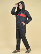 Mars Infiniti Polyester Solid Women Rain Suit (Black)