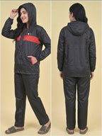 Mars Infiniti Polyester Solid Women Rain Suit (Black)