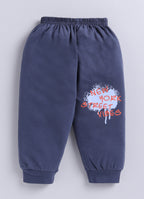Mars Infiniti Boys Casual T-shirt Track Pants (Mist Blue, Grey)