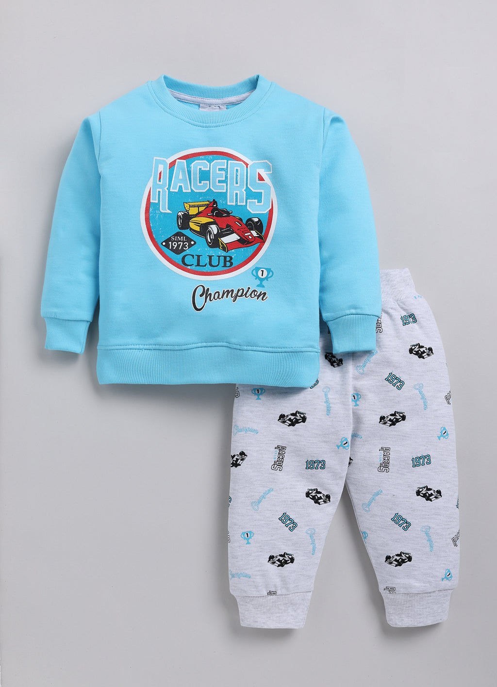 Mars Infiniti Boys & Girls Casual Sweatshirt Track Pants (Sky Blue, Melange)