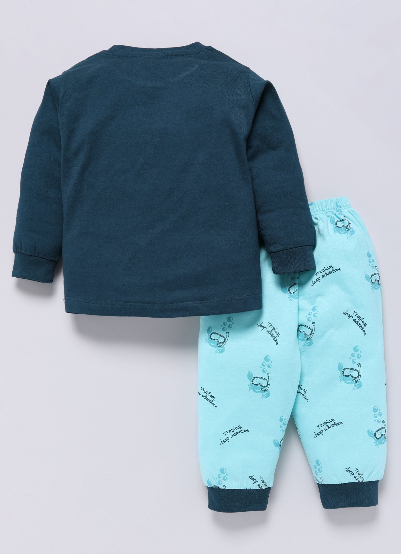 Mars Infiniti Boys Casual T-shirt Track Pants (Deep Blue, Light Blue)