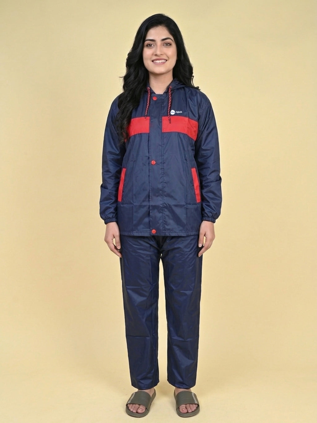 Mars Infiniti Polyester Solid Women Rain Suit (Blue)