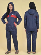 Mars Infiniti Polyester Solid Women Rain Suit (Blue)