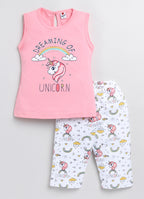 Mars Infiniti Baby Girls Casual Top Capri (Pink, Mustard, Navy)
