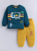 Mars Infiniti Boys Casual T-shirt Track Pants (Deep Green, Mustard)