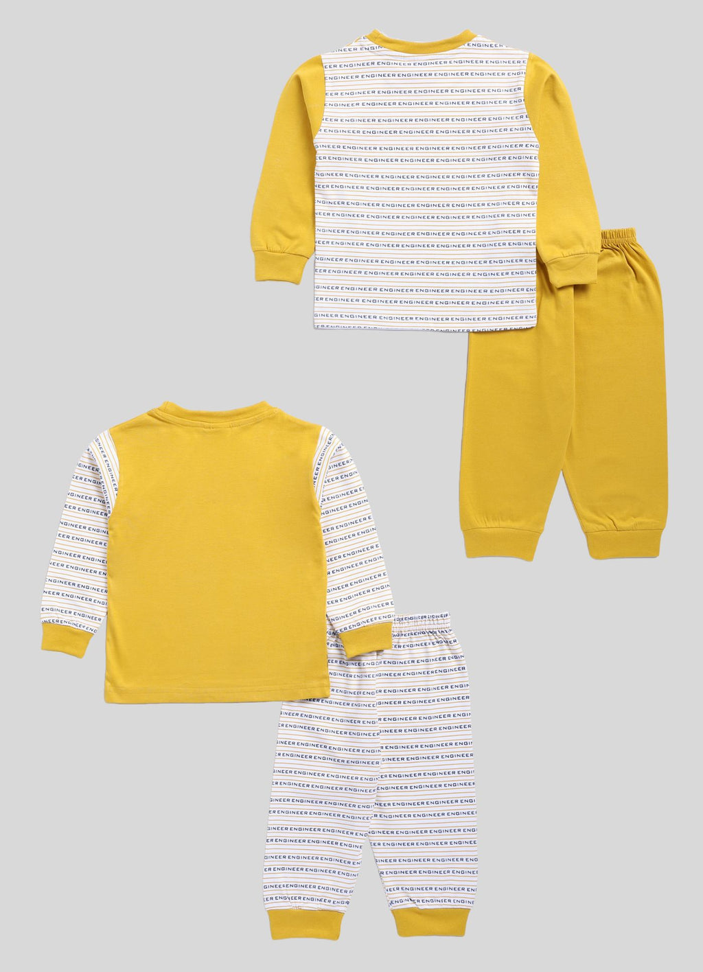 Mars Infiniti Boys & Girls Casual T-shirt Pant (Mustard, White)