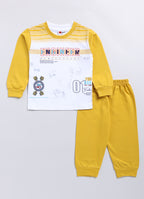 Mars Infiniti Boys & Girls Casual T-shirt Pant (Mustard, White)