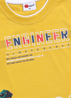 Mars Infiniti Boys & Girls Casual T-shirt Pant (Mustard, White)