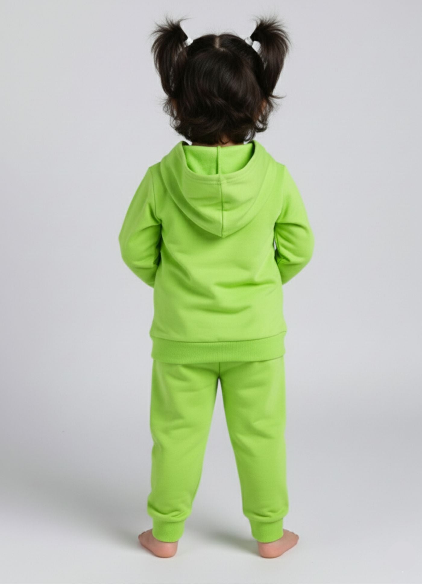Mars Infiniti Girls Casual Hoodie and Track Pants for Winter (Neon Green)
