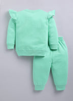 Mars Infiniti Girls Casual Sweatshirt and Track Pants (Light Green)