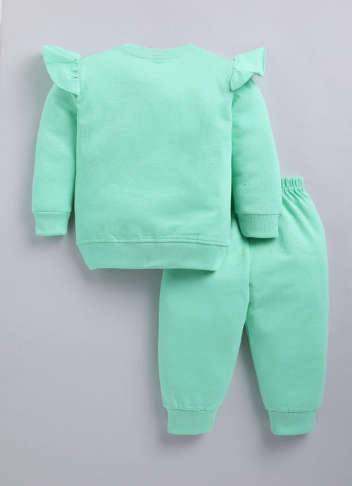 Mars Infiniti Girls Casual Sweatshirt and Track Pants (Light Green)