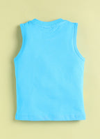 Mars Infiniti Blue Color Stylish Half T Shirt - Sky Blue
