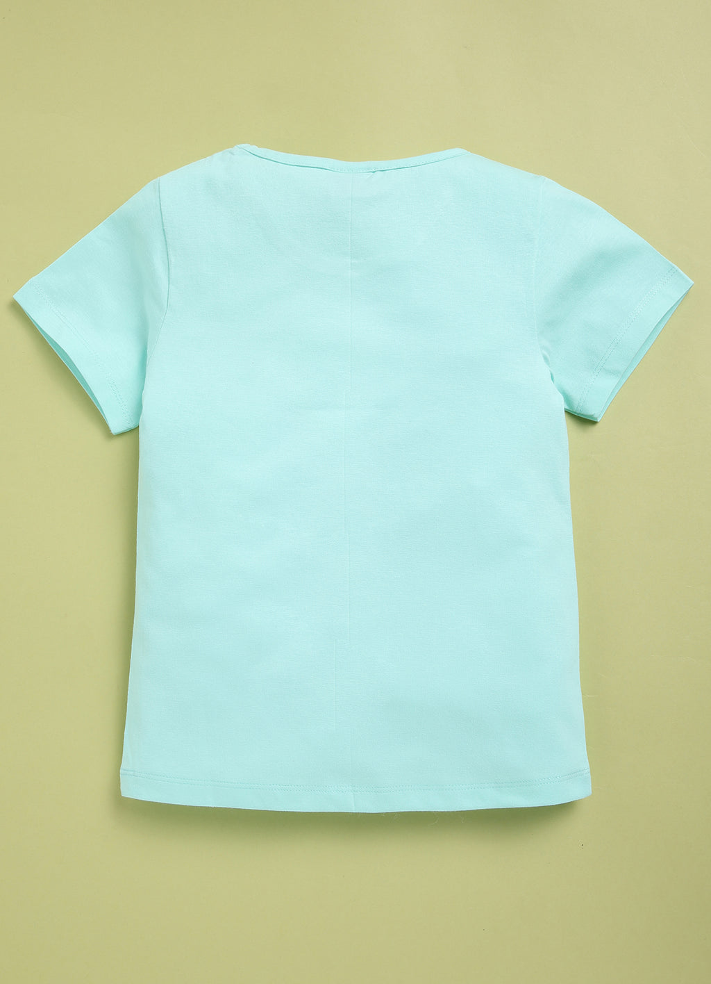 Mars Infiniti Girls Graphic Print Pure Cotton Regular T Shirt (Light Blue, Pack of 1)