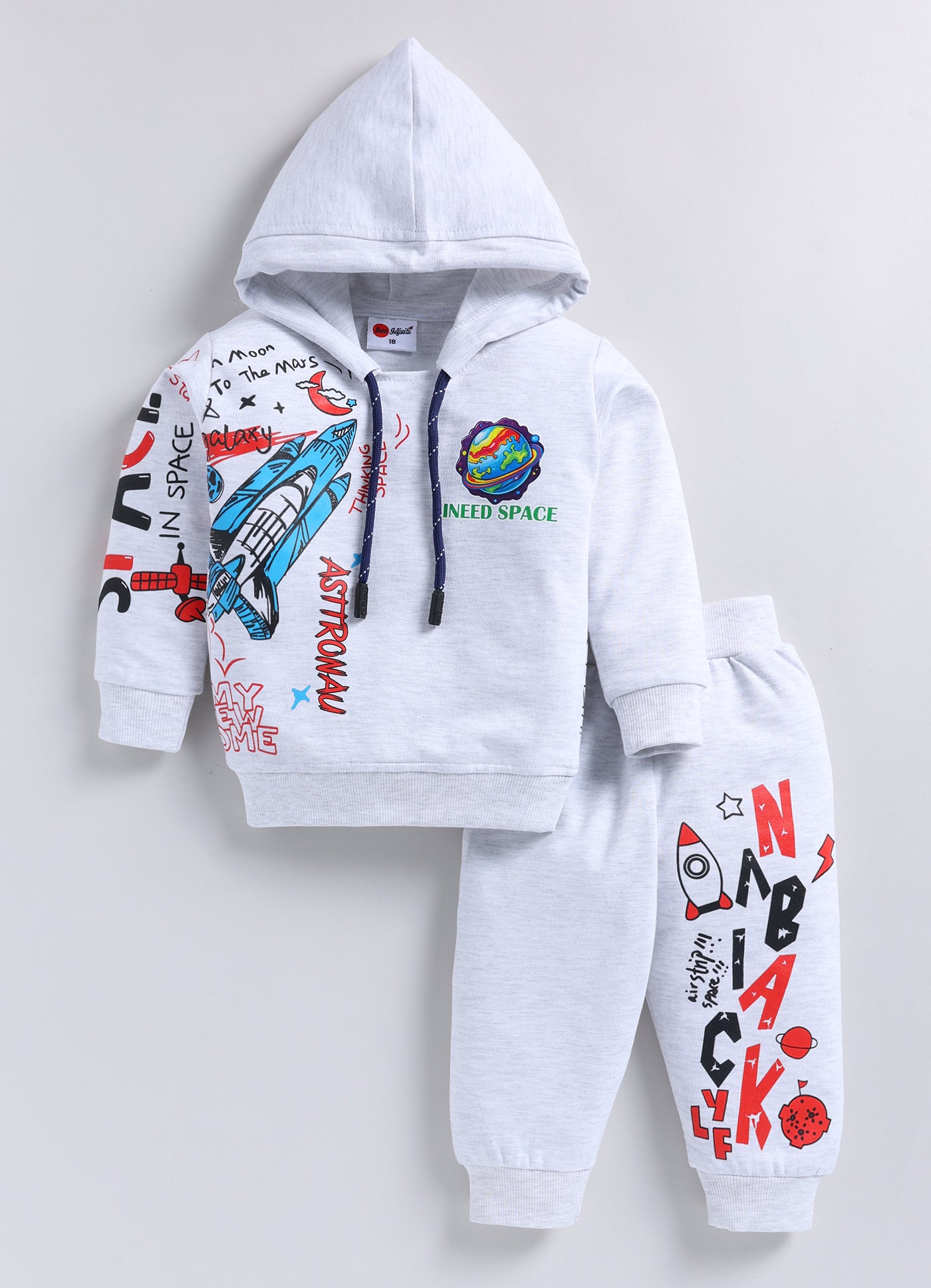 Mars Infiniti Boys & Girls Casual Sweatshirt Track Pants (Grey Melange)