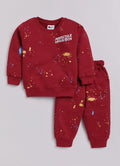 Mars Infiniti Boys & Girls Casual Sweatshirt Sweatpant (Maroon)