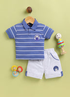 Mars Infiniti Baby Boys Pure Cotton Polo Half Sleeve T-shirt & Shorts Set