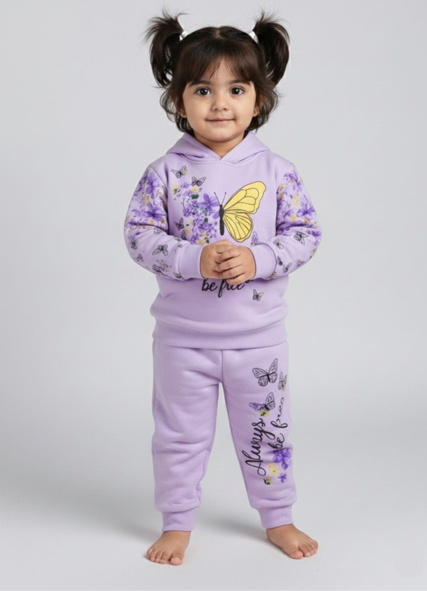 Mars Infiniti Girls Casual Hoodie and Track Pants for Winter (Pastel Purple)