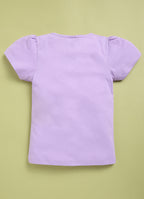 Mars Infiniti Girls Graphic Print Pure Cotton Regular T Shirt (Purple, Pack of 1)