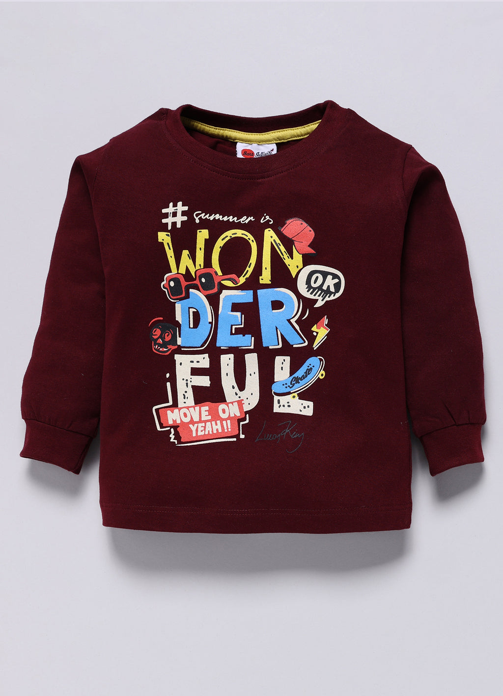 Mars Infiniti Boys Casual T-shirt Track Pants (Maroon)