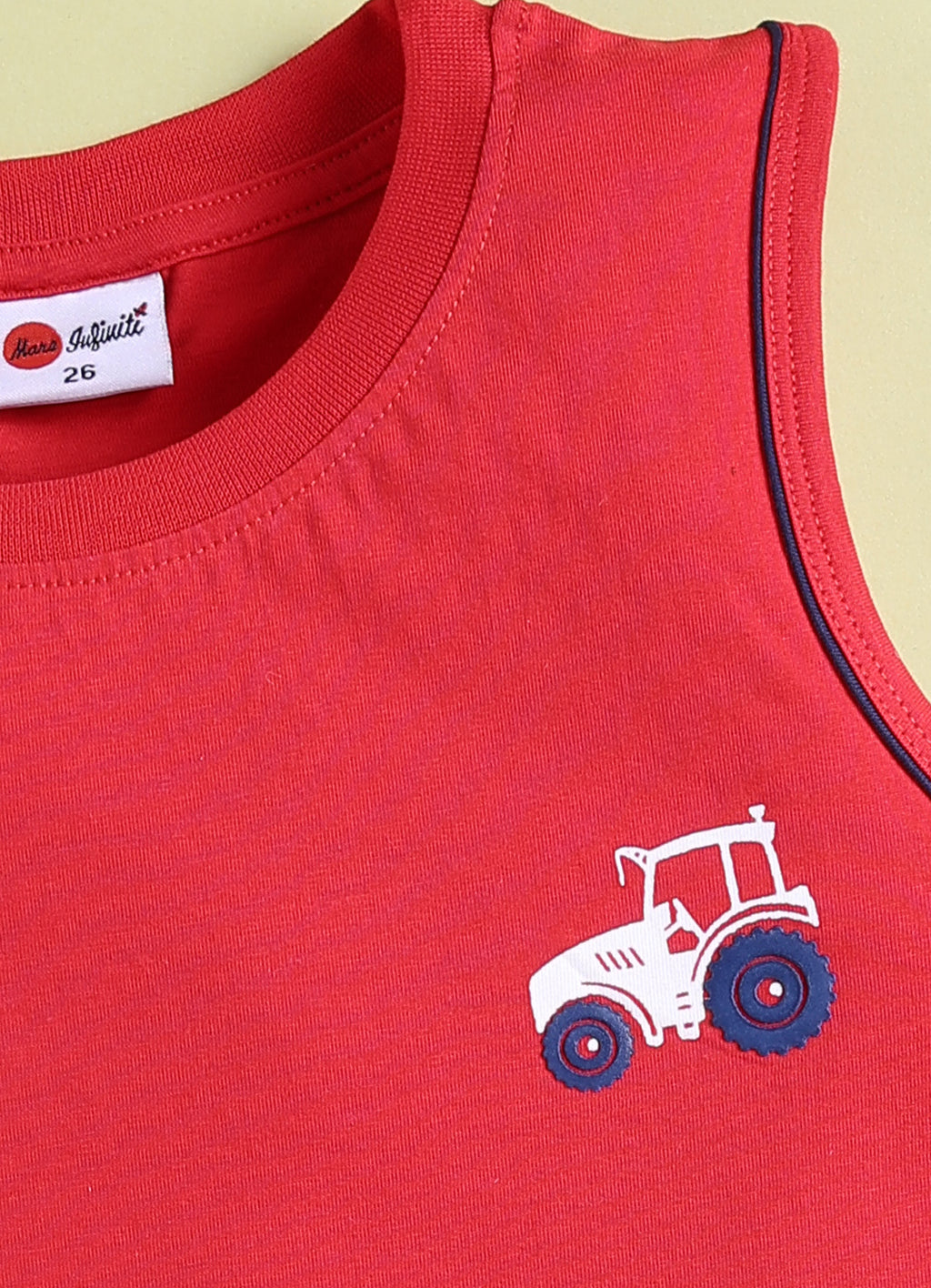 Mars Infiniti Blue Color Stylish Half T Shirt - Red