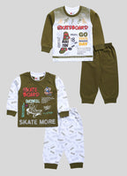 Mars Infiniti Boys & Girls Casual T-shirt Pant (Dark Green, White)
