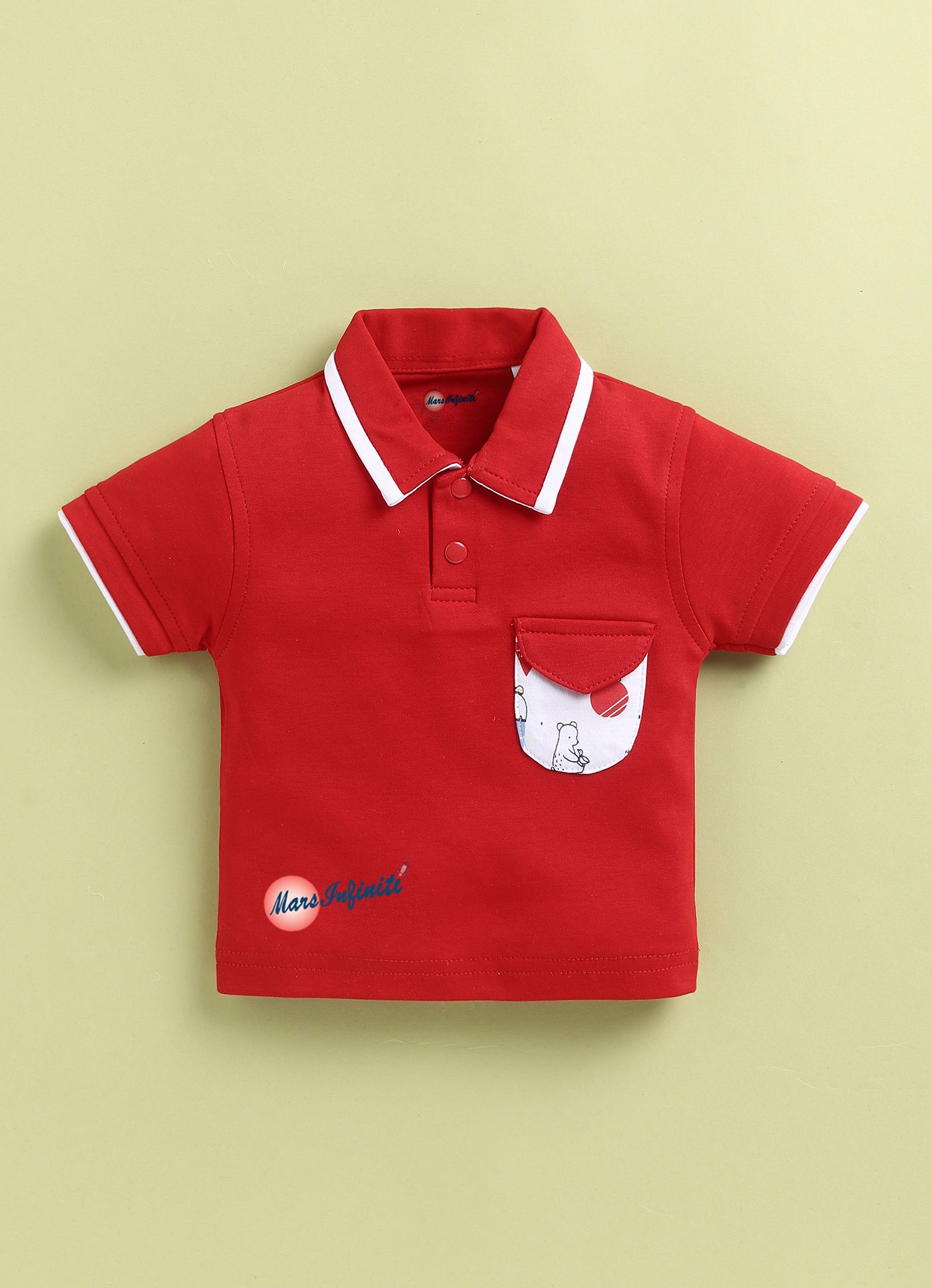 Mars Infiniti Baby Boys Pure Cotton Polo Half Sleeve T-shirt & Shorts Set