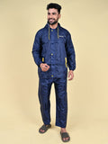 Mars Infiniti Solid Men Water Resistant Suit and Pant Set, Navy Blue, Pack of 1, Polyester Raincoat