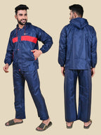 Mars Infiniti Solid Men and Women Rain Suit and Elastic Pant Set, Navy Blue, Pack of 1, Polyester Raincoat