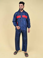Mars Infiniti Solid Men and Women Rain Suit and Elastic Pant Set, Navy Blue, Pack of 1, Polyester Raincoat