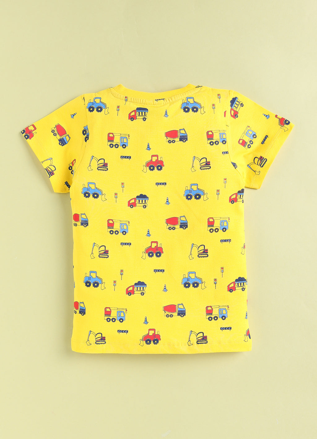 Mars Infiniti Blue Color Stylish Half T Shirt - Yellow