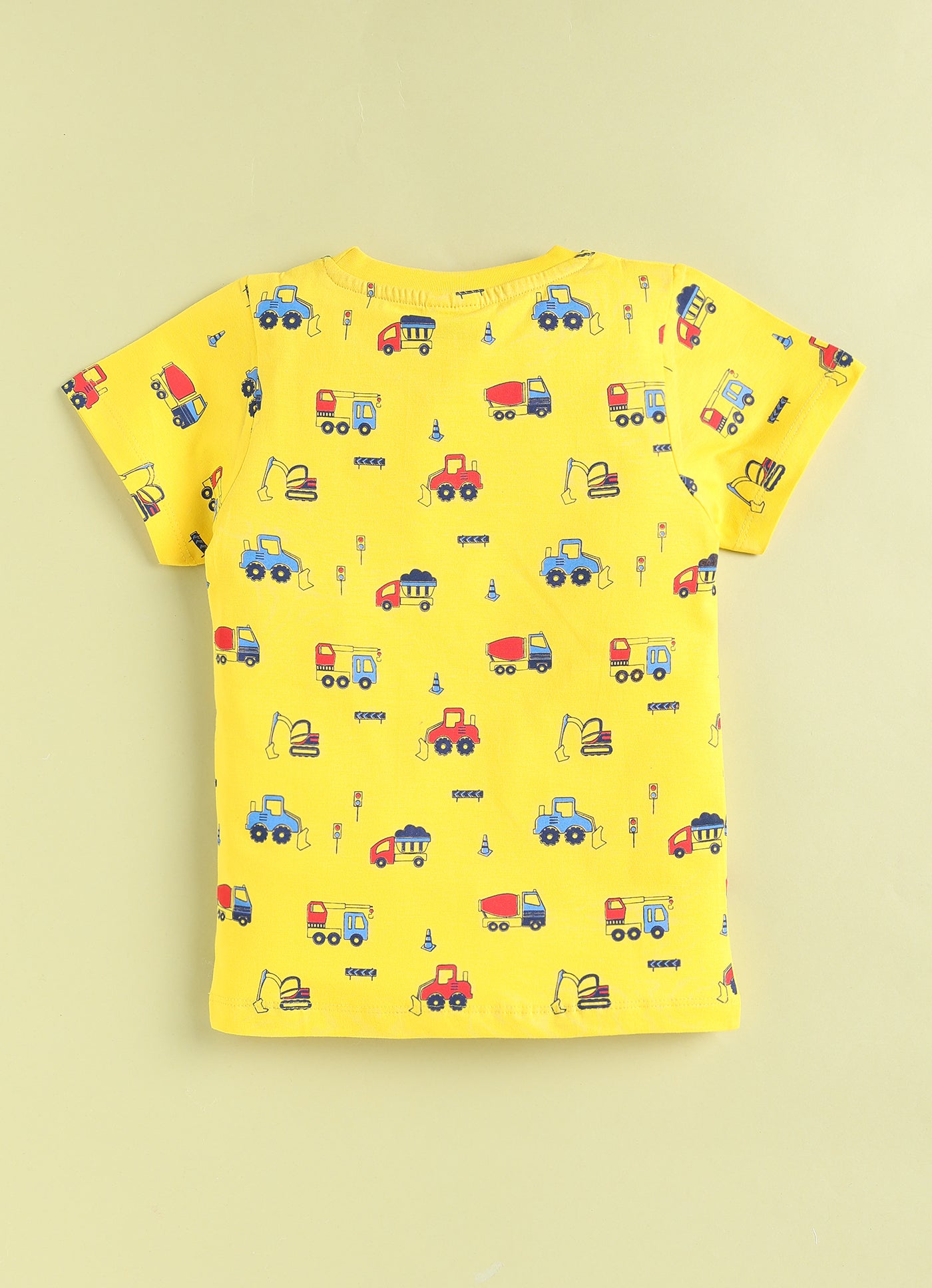 Mars Infiniti Blue Color Stylish Half T Shirt - Yellow
