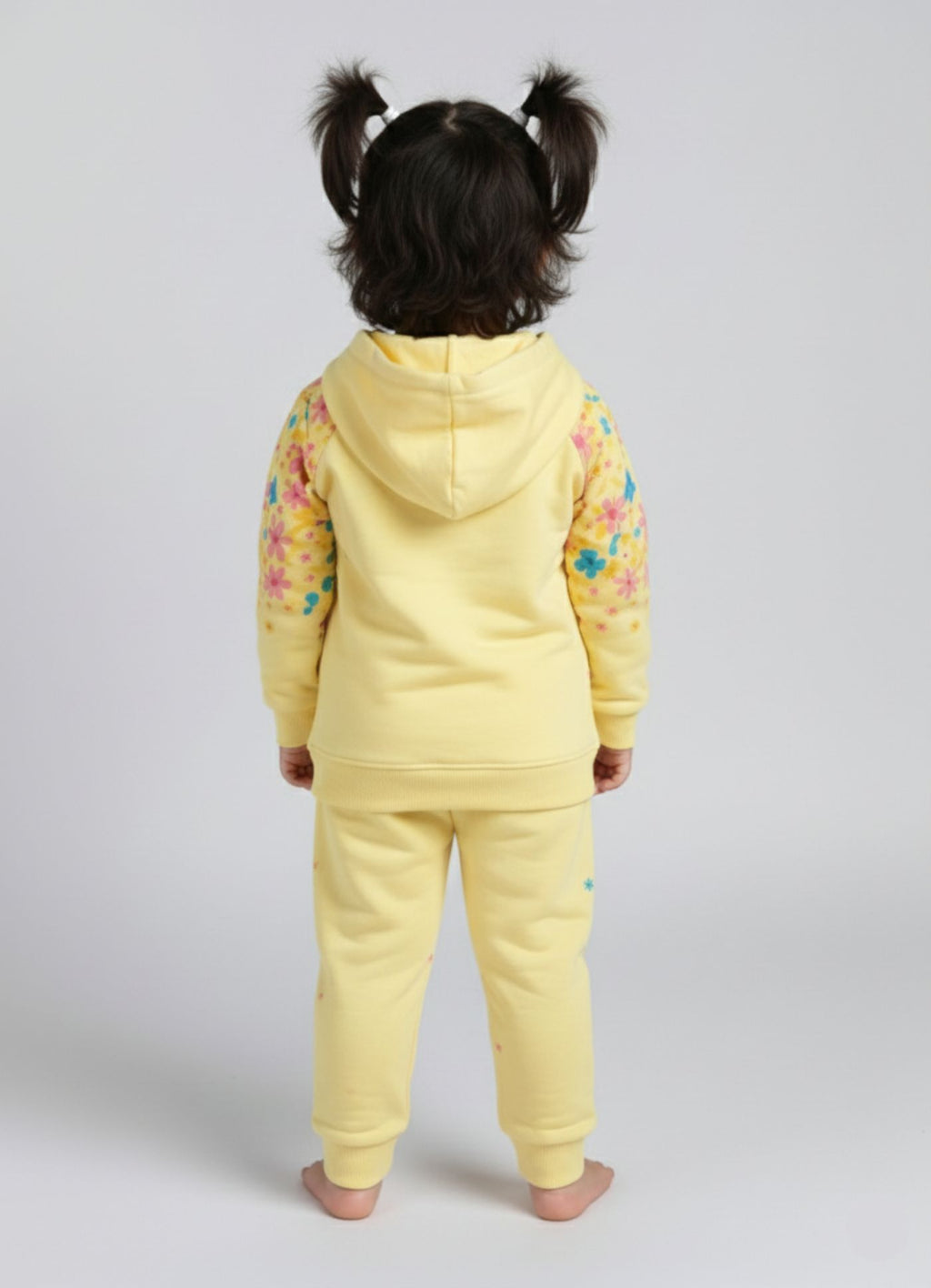 Mars Infiniti Girls Casual Hoodie and Track Pants for Winter (Light Yellow)