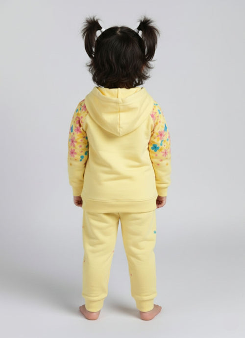 Mars Infiniti Girls Casual Hoodie and Track Pants for Winter (Light Yellow)