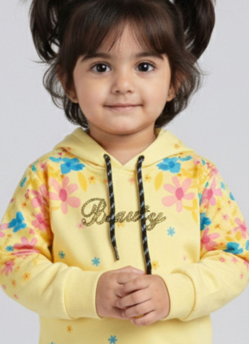 Mars Infiniti Girls Casual Hoodie and Track Pants for Winter (Light Yellow)